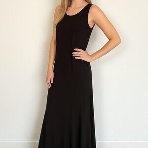 Attitudes by Renée Black Maxi Dress Sleeveless Flare Hem